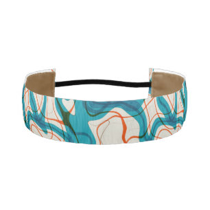 Cinta Para La Cabeza Turquesa y Red Swirls