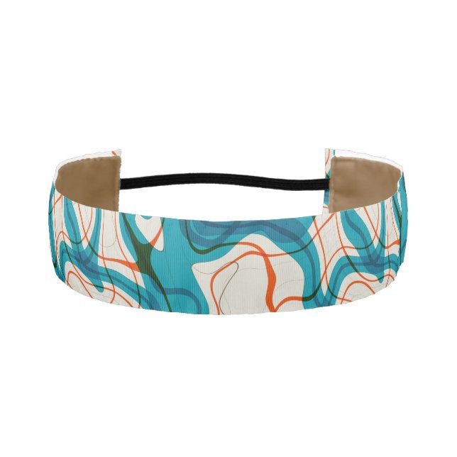 Cinta Para La Cabeza Turquesa y Red Swirls (Anverso)