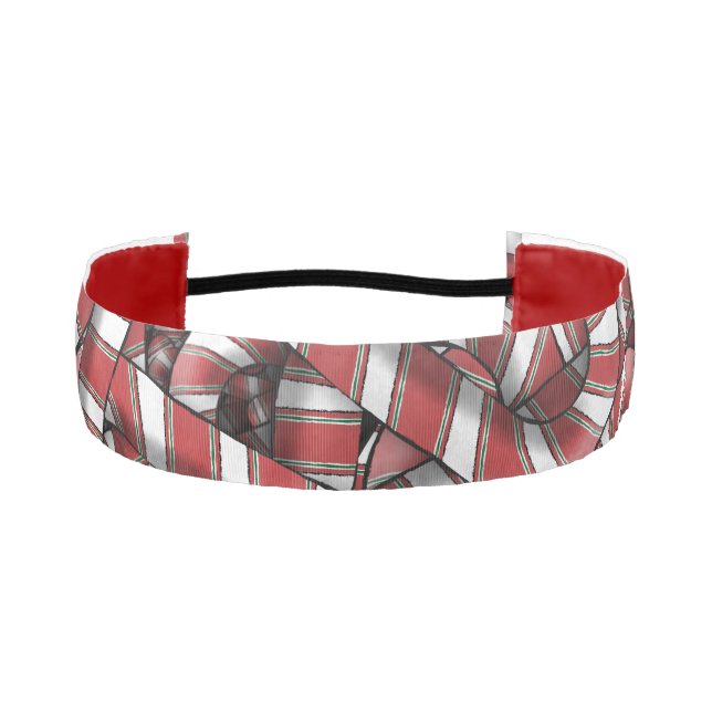 Cinta Para La Cabeza Twided Red Striped Abstract Candy Canes (Anverso)