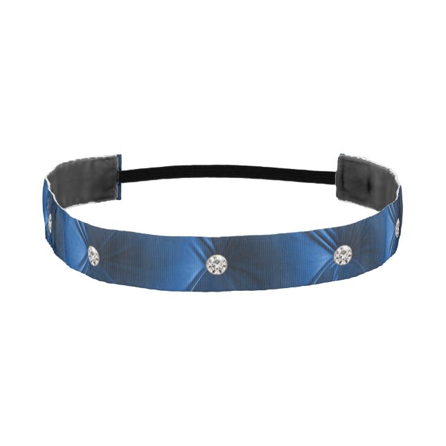 Cinta Para La Cabeza Velvet de lujo Glam Blue Faux (Anverso)