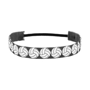 Cinta Para La Cabeza Venda blanco y negro de encargo del voleibol
