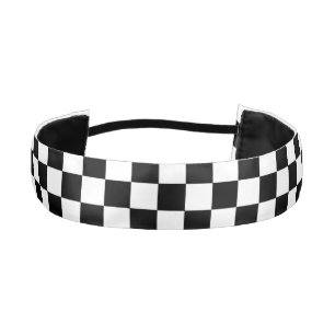 Cinta Para La Cabeza Venda blanco y negro retra del modelo del diamante
