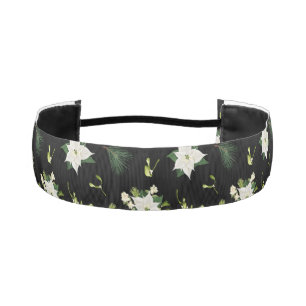 Cinta Para La Cabeza Verde Blanco Floral Negro Fashionable