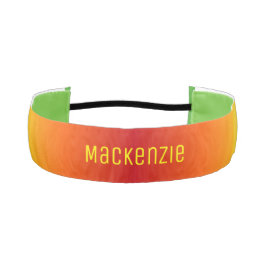 Cinta Para La Cabeza Vibe de rasta tropical con nombre en texto amarill