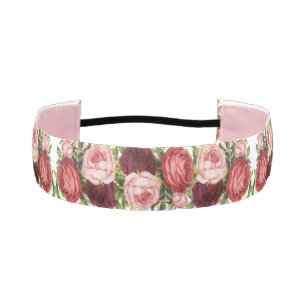Cinta Para La Cabeza Vintage Rosas rosados y rojos de col