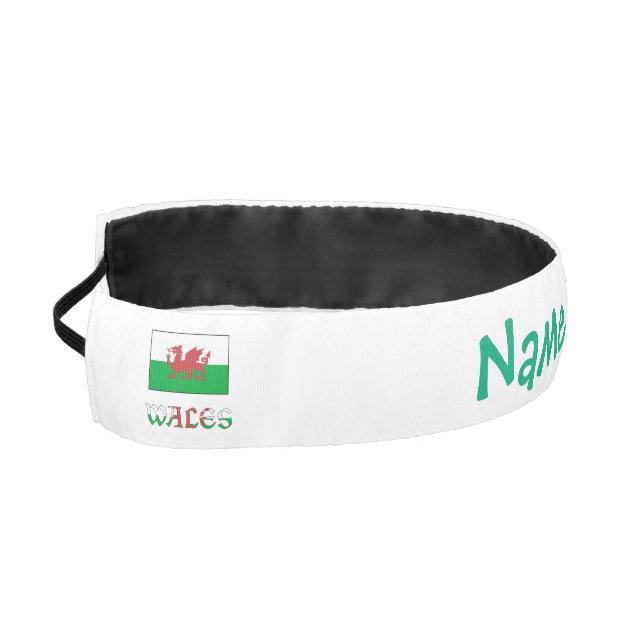 Cinta Para La Cabeza Wales Welsh Flag Green Personalized Name  (Izquierda)