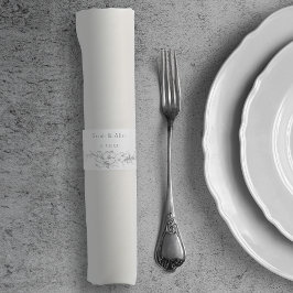 Cinta Para Servilletas Elegante clásico floral rococó francés