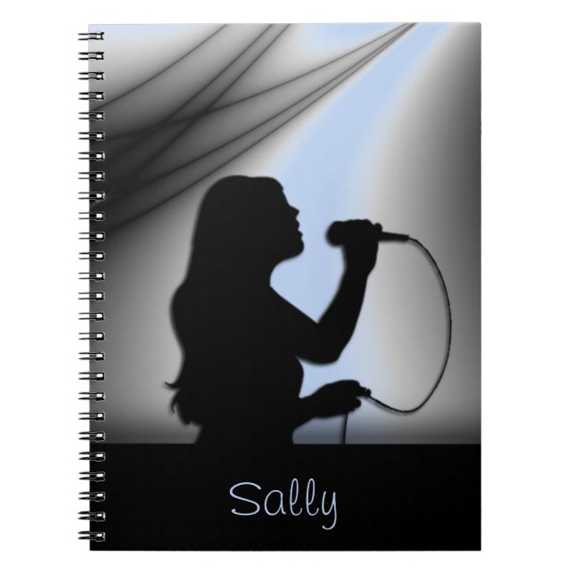 Cinta plateada de cantante femenina Cuaderno perso (Frente)