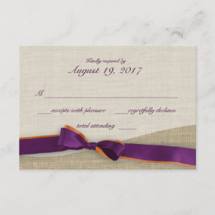 Cinta púrpura y Naranja y respuesta de Burlap