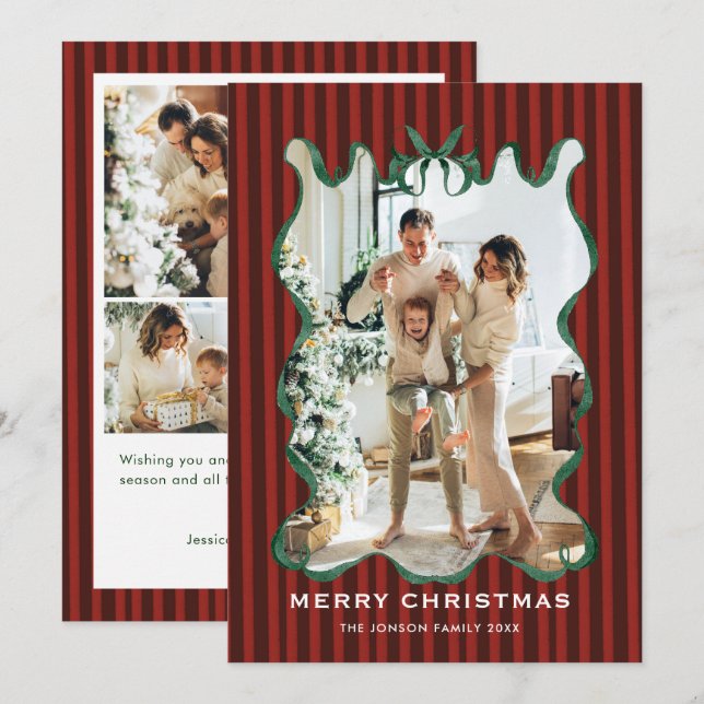 Cinta roja de terciopelo vintage de Navidad Coquet (Anverso / Reverso)