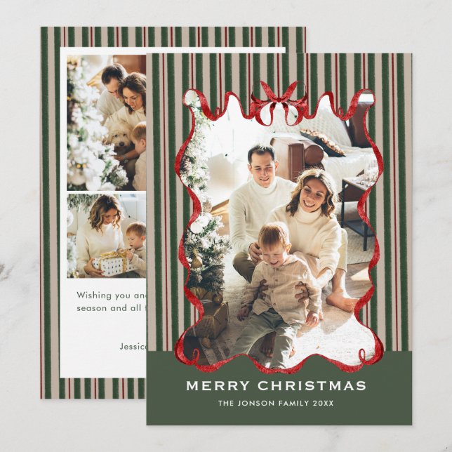 Cinta roja de terciopelo vintage de Navidad Coquet (Anverso / Reverso)