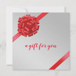 Cinta roja elegante con tarjeta de regalo de regal