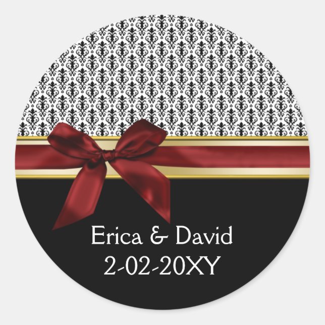 cinta roja Etiqueta de monograma (Anverso)