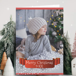 Cinta Roja Festiva Feliz Navidad Foto
