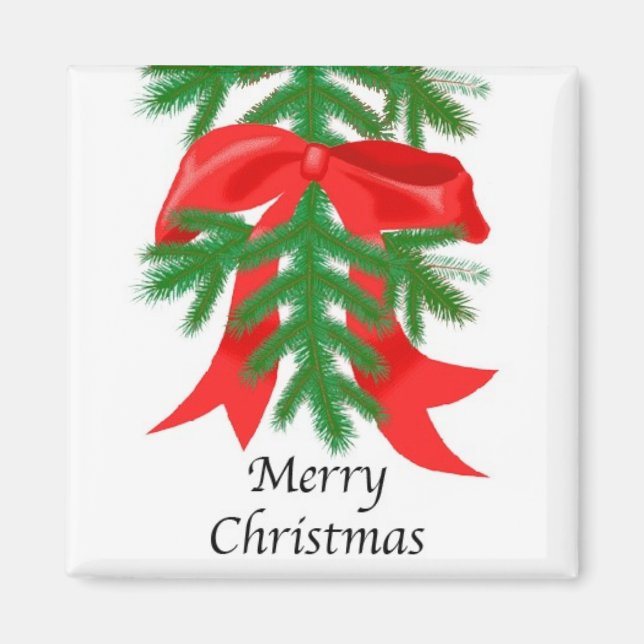 Cinta roja sobre el imán de masa de pino (Frente)