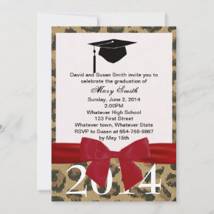 Cinta Roja Y Invitación A La Graduación De Leopard