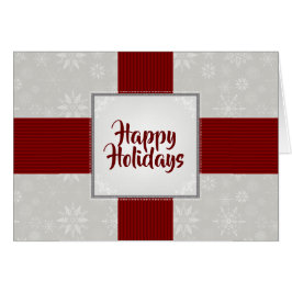 Cinta roja y regalo de copos de nieve