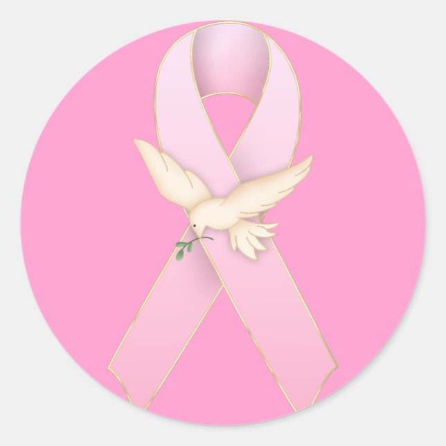 Cinta rosa con Pegatinas de palomas blancas (Anverso)