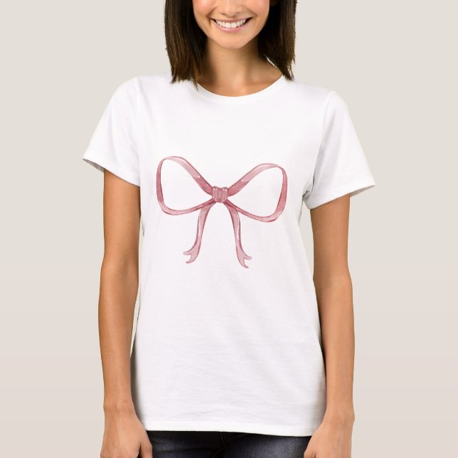 Cinta rosa Coquette Bow Camiseta Estética (Anverso)