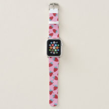 Cinta rosa de fresa Cottagecore para Apple Watch