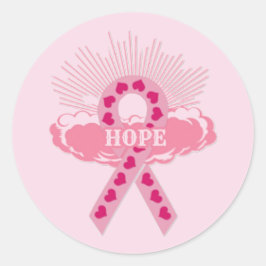 Cinta Rosa De Pegatinas De La Ronda De Esperanza