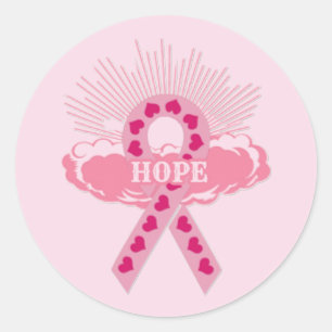 Cinta Rosa De Pegatinas De La Ronda De Esperanza