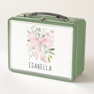 Cinta Rosa Floral Verde Coquette Personalizado