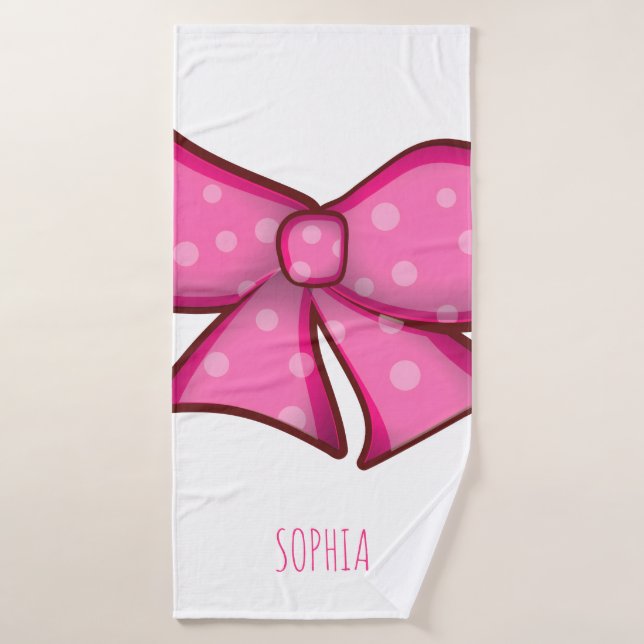 Cinta Rosa Monada Personalizada para Niñas  (Toalla de baño)
