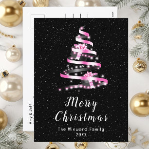 Cinta rosa y negra Regalo Feliz Navidad