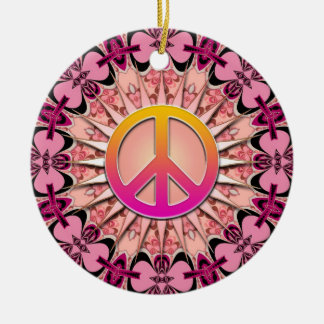 Cinta rosada Mandala Keepsake Ornamento de paz