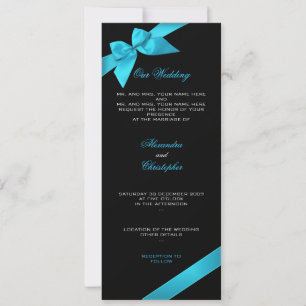 Cinta turquesa Invitación de invitación a la boda 