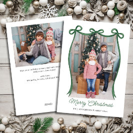 Cinta Verde de Navidad con Dos Fotos
