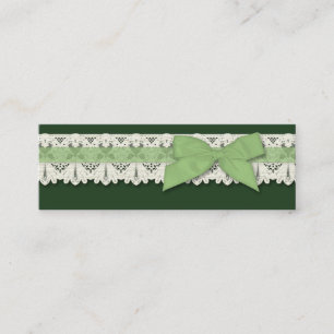 Cinta verde lazo arco giratoria tarjetas de negoci