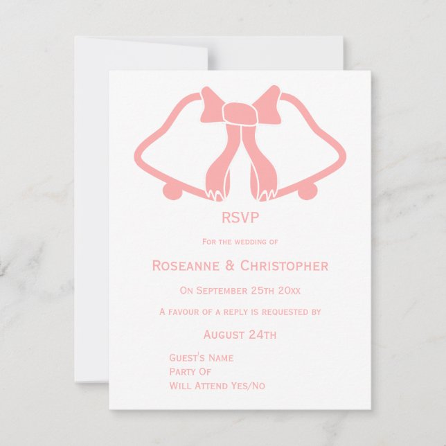 Cinta Y Cinturones De Tarjeta RSVP De Boda Rosa (Anverso)