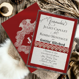 Cinta y encaje Gettin 'Hitched - Rojo