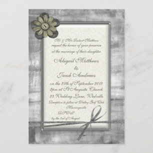 Cinta y Flor Plata y Oro - Invitación a matrimonio