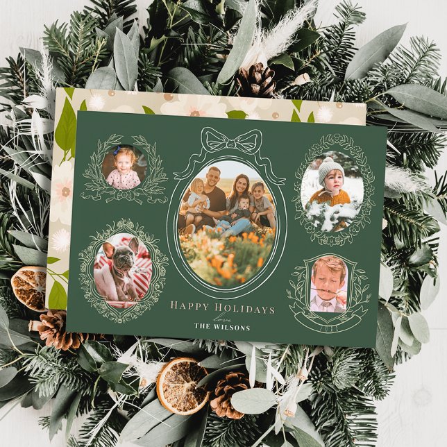 Cinta y marcos botánicos 5 tarjeta de Navidades fo (Subido por el creador)