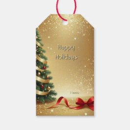 Cintas de árbol de Navidad Etiqueta de regalo navi