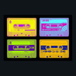 Cintas de cassette de arte pop de los años 80<br><div class="desc">En los años ochenta todos llevaban audífonos y escuchaban su música en un reproductor de cassette portátil. Inserta tu cassette y tenías música en cualquier lugar en cualquier momento, hasta que el lado A llegó a su fin y la cinta tuvo que ser entregada al lado B. ¡La gente podía...</div>