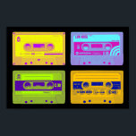 Cintas de cassette de arte pop de los años 80<br><div class="desc">En los años ochenta todos llevaban audífonos y escuchaban su música en un reproductor de cassette portátil. Inserta tu cassette y tenías música en cualquier lugar en cualquier momento, hasta que el lado A llegó a su fin y la cinta tuvo que ser entregada al lado B. ¡La gente podía...</div>