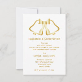 Cintas De Invitación A La Boda De Oro Y Cinta