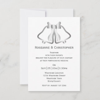Cintas De Invitación A La Boda De Plata Y Cinta