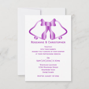 Cintas De Invitación A La Boda Púrpura Y Cinta