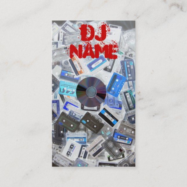 Cintas de la tarjeta de visita de DJ contra el Cd (Anverso)