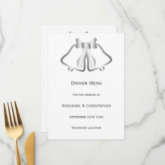 Cintas De Menú Boda Plateado Y Cinta