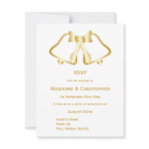 Cintas De Tarjeta RSVP De Boda Dorada Y Cinta