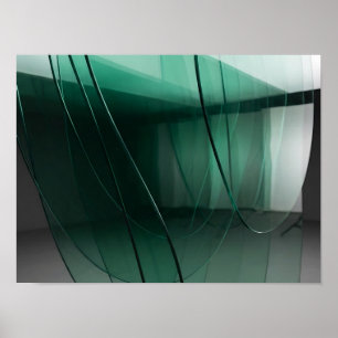 Cintas de vidrio verde esmeralda Arte mural abstra