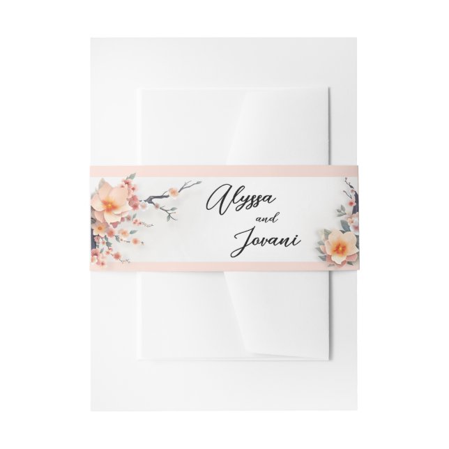 Cintas Para Invitaciones A Love Blossoming Under the Cherry Trees (Anverso Ejemplo)