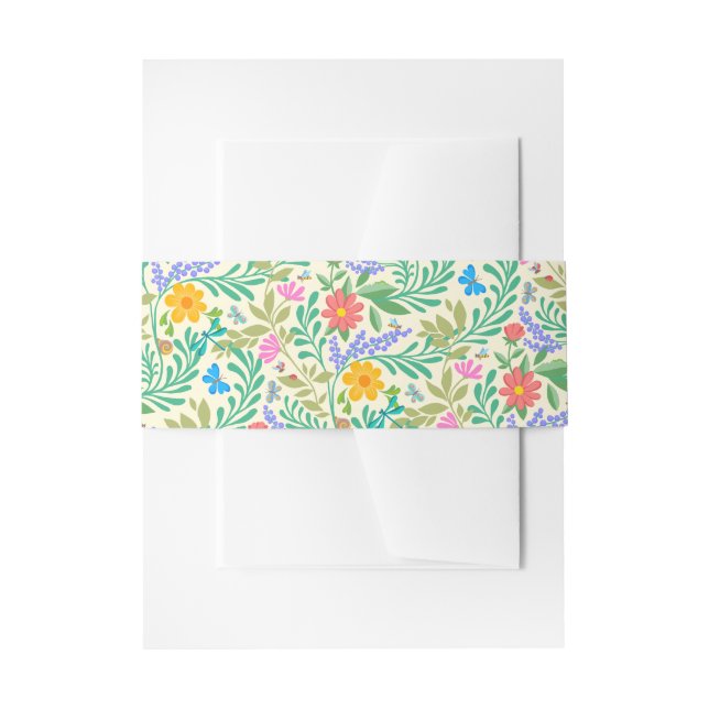 Cintas Para Invitaciones Abeja de miel, galimatías, mariposa, libélula y fl (Anverso Ejemplo)