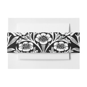 Cintas Para Invitaciones Acornos de espejos y robles dejan negro y blanco